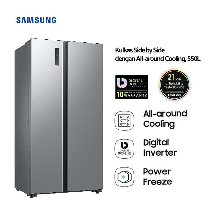 Samsung Kulkas Side by Side All-around Cooling 550 L - RS52B3000M9